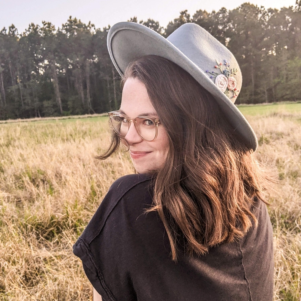 Embroidered Wide Brim Hat